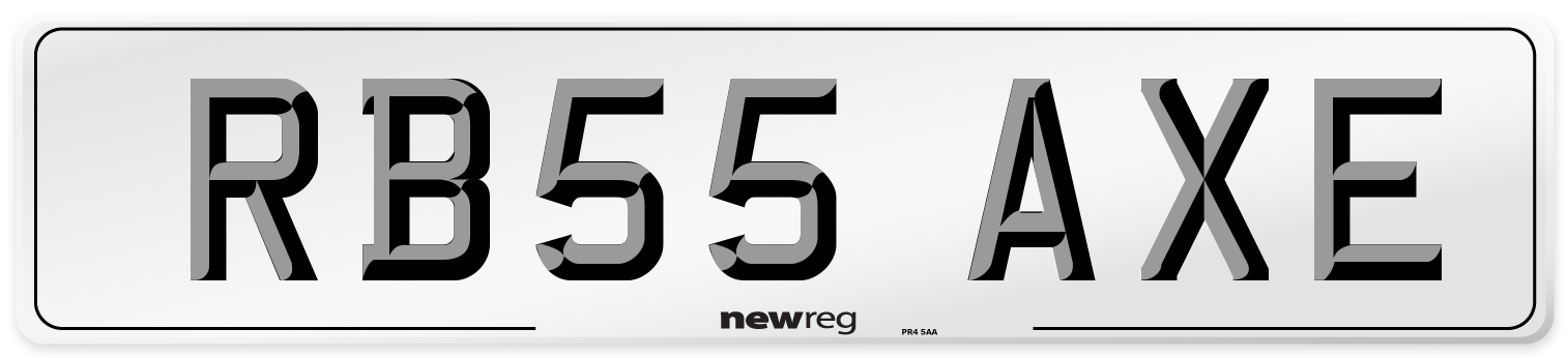 RB55 AXE Number Plate from New Reg